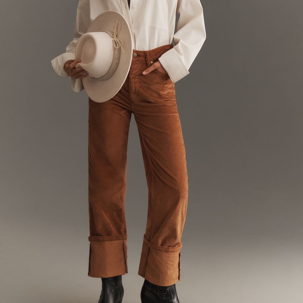 *Anthropologie The Scotty Cuffed High Rise Straight Leg Jeans by Pilcro